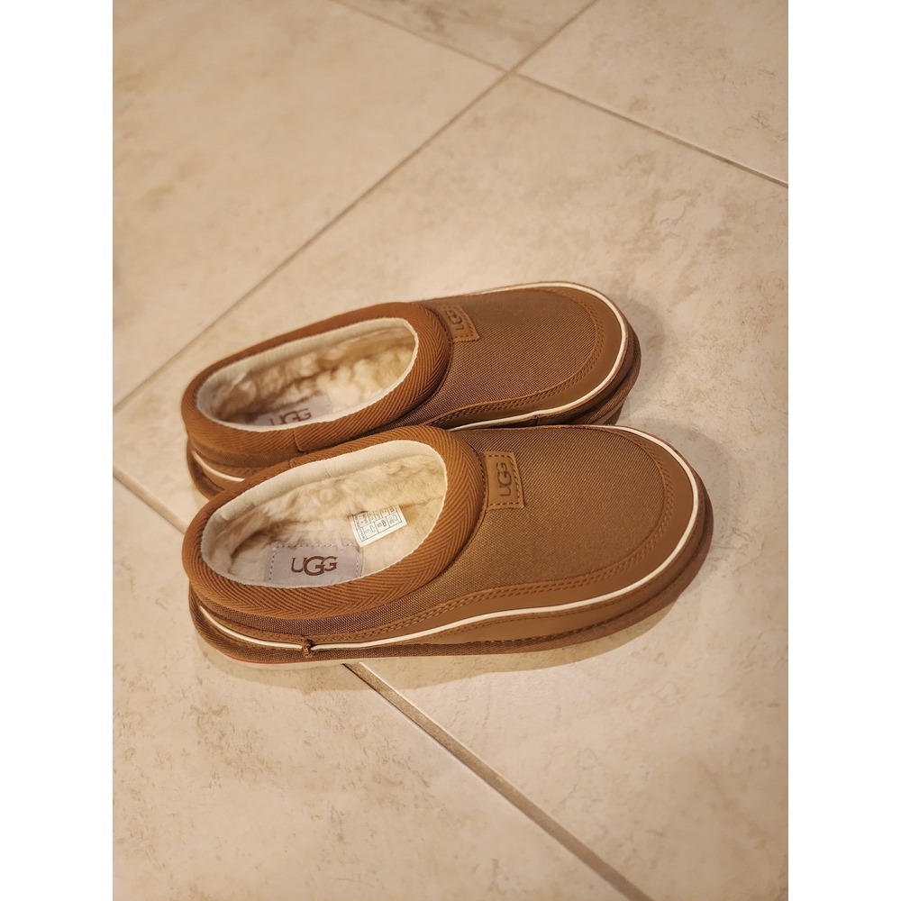 UGG Tasman LTA Driftwood Brown Quilted Puffy Slippers 1158277 Womens 5